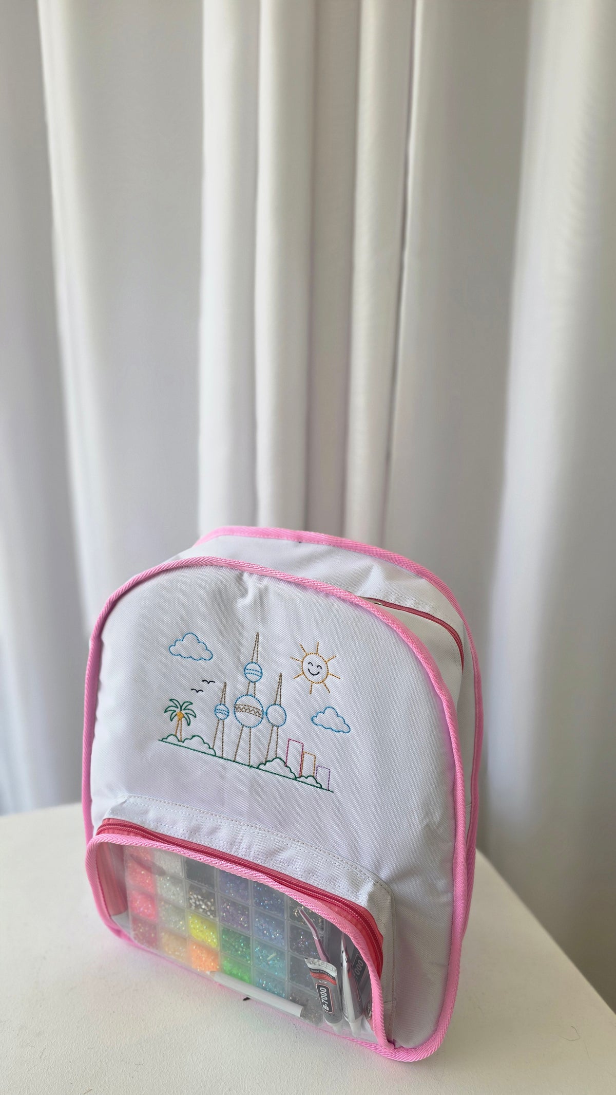 Bag + Bedazzling kit / WHITE+PINK