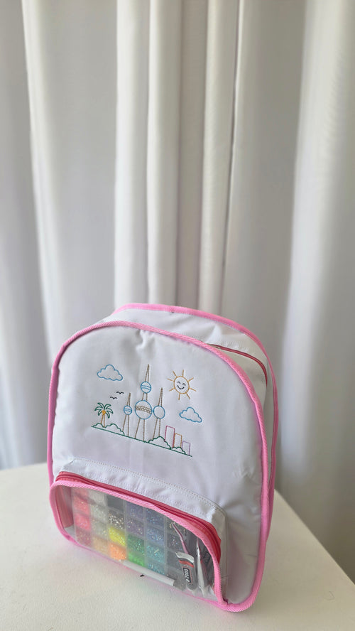 Bag + Bedazzling kit / WHITE+PINK