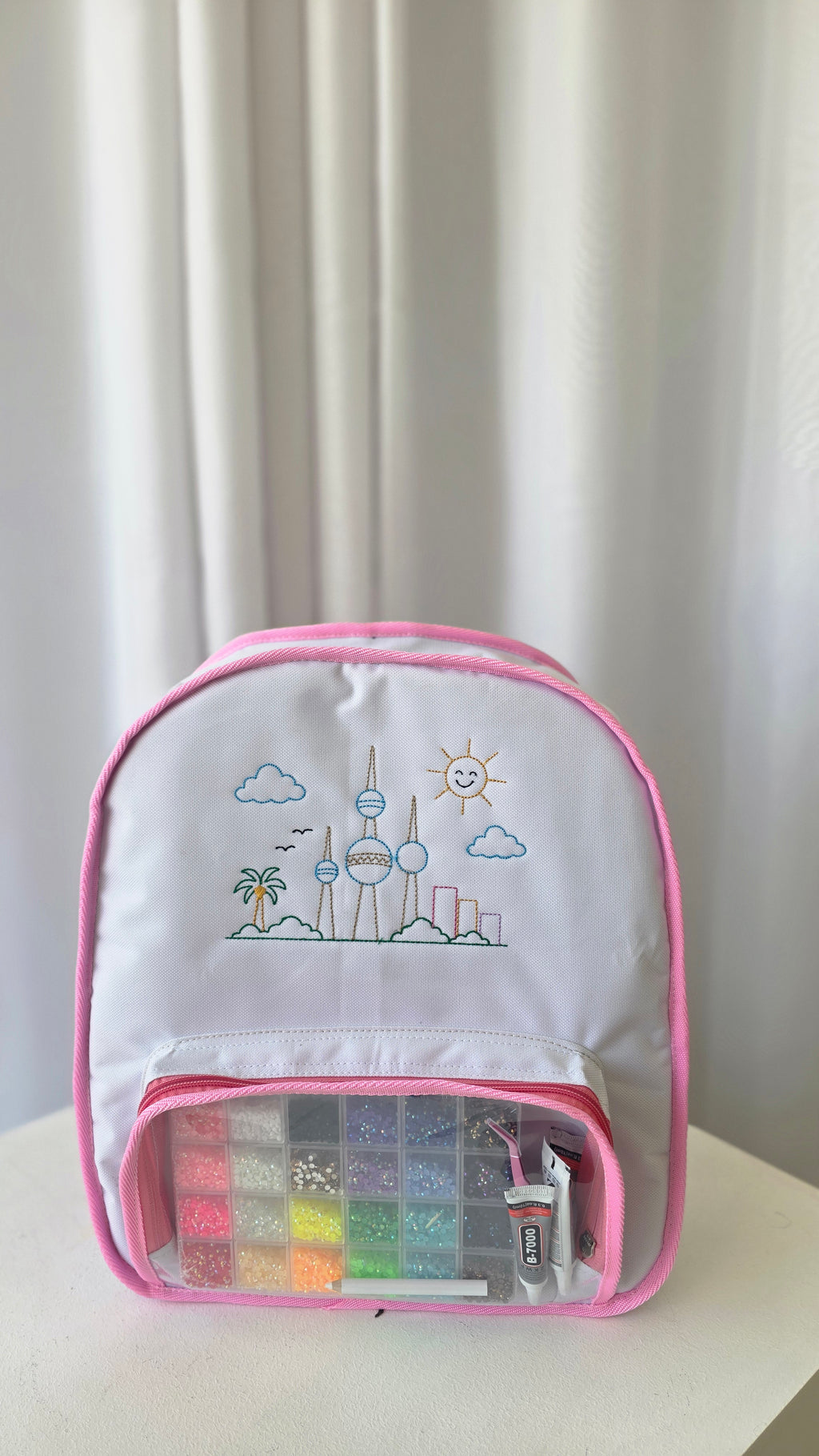 Bag + Bedazzling kit / WHITE+PINK
