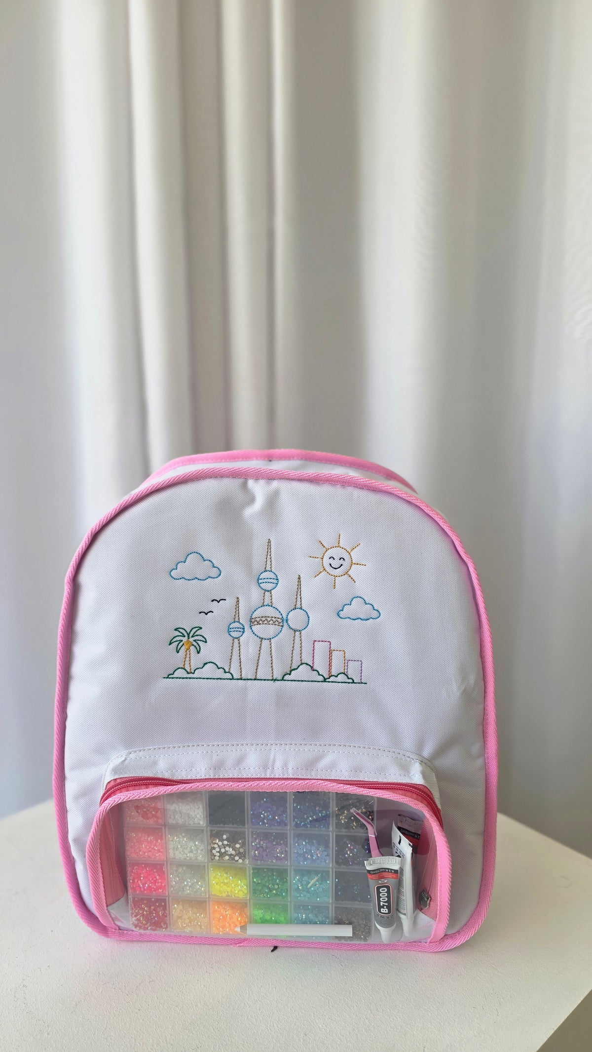 Bag + Bedazzling kit / WHITE+PINK
